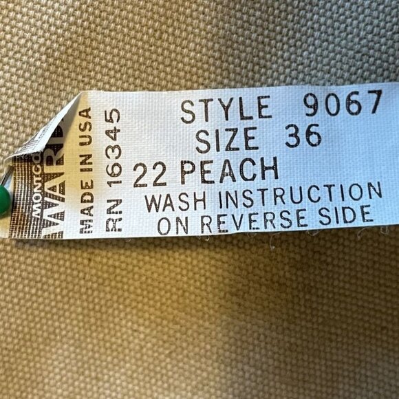 80s Vintage Montgomery Ward Womens Peach Nylon Slip Dress with Lace Size 36 - Picture 5 of 6